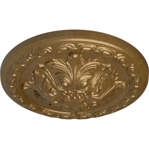 Acanthus Ceiling Medallion, Hand-Painted Pale Gold, 11 3/8OD X 2P